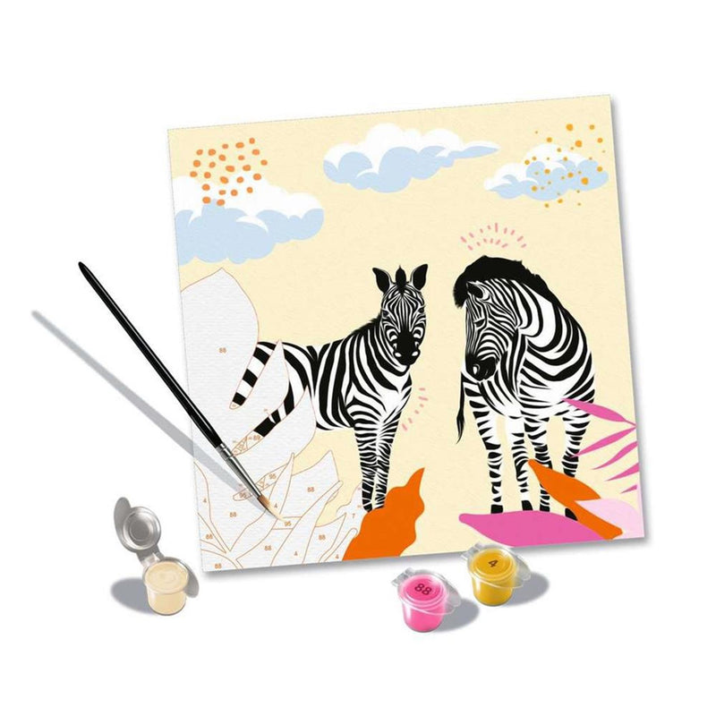 Afbeelding laden in galerijviewer, Ravensburger zebra - schilderen op nummer voor volwassenen
