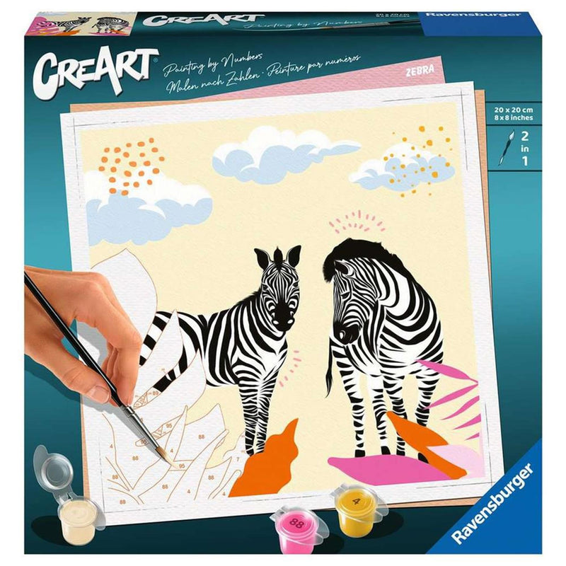 Afbeelding laden in galerijviewer, Ravensburger zebra - schilderen op nummer voor volwassenen
