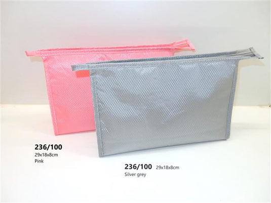 Toilettas roze of zilver 29x19x8cm