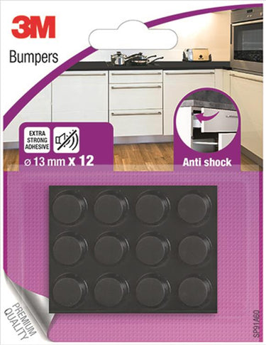 3m 1052405 - schockdempende meubelbuffer - zwart - 1m - 12 blister | 1 stuks