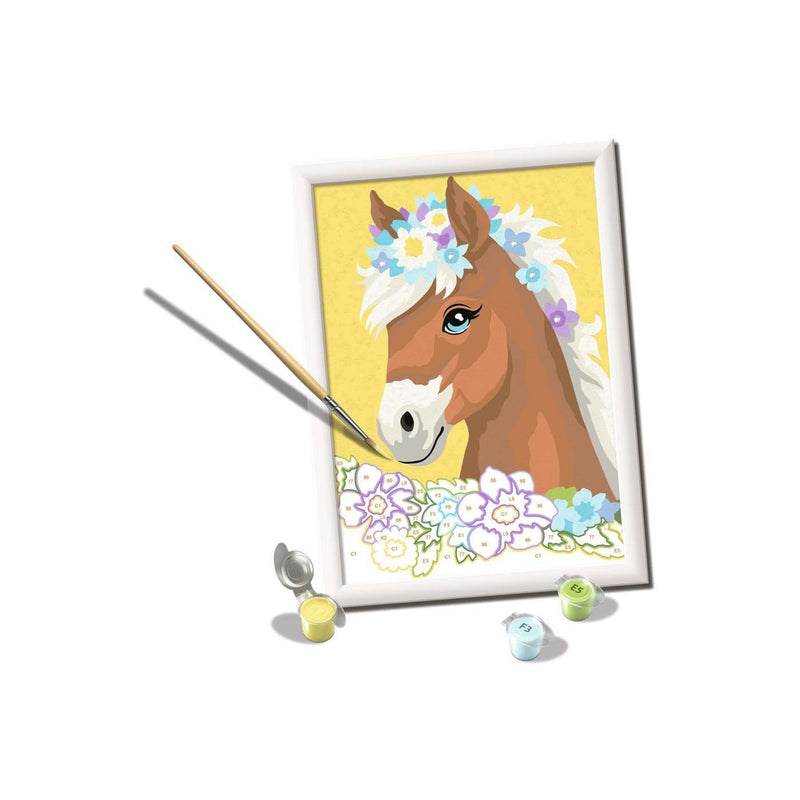 Afbeelding laden in galerijviewer, Ravensburger creart schilderen op nummer - paard met bloemen
