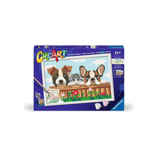 Ravensburger creart - cat and dogs - schilderen op nummer vanaf 11 jaar