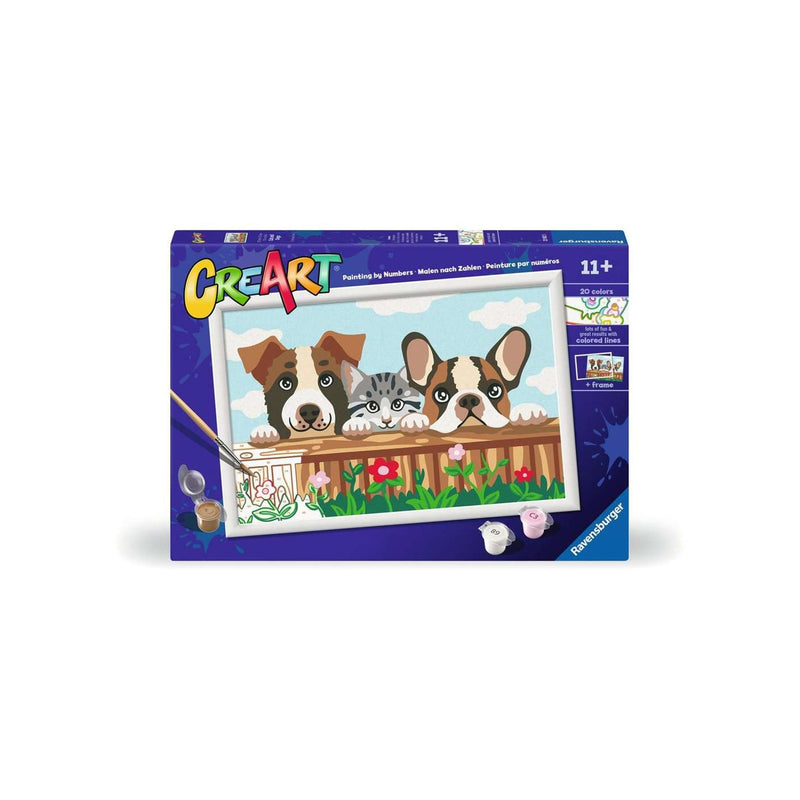 Afbeelding laden in galerijviewer, Ravensburger creart - cat and dogs - schilderen op nummer vanaf 11 jaar
