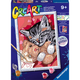 Afbeelding laden in galerijviewer, Ravensburger creart schilderen op nummer - vredige kitten
