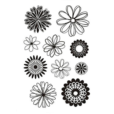 Creativ company silicone stempels bloemen, 1 vel