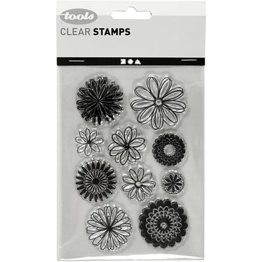 Creativ company silicone stempels bloemen, 1 vel