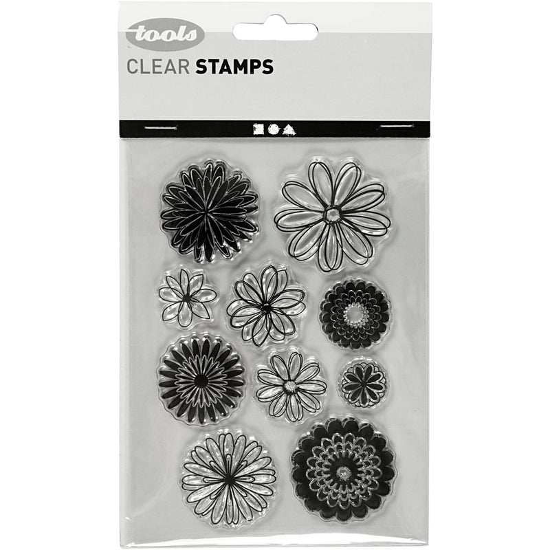 Afbeelding laden in galerijviewer, Creativ company silicone stempels bloemen, 1 vel

