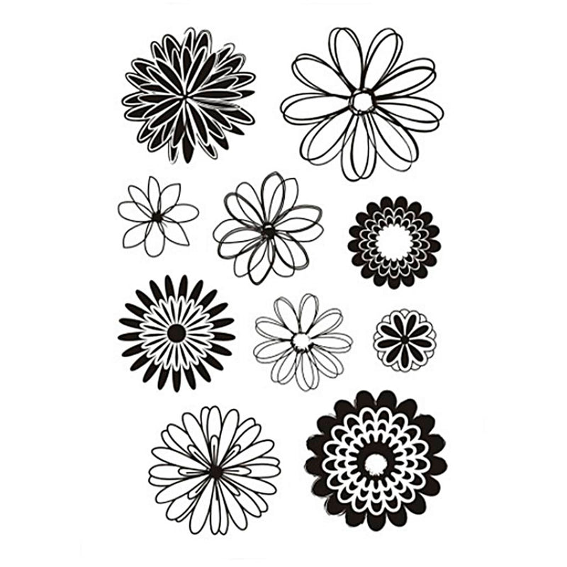 Afbeelding laden in galerijviewer, Creativ company silicone stempels bloemen, 1 vel
