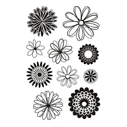 Creativ company silicone stempels bloemen, 1 vel