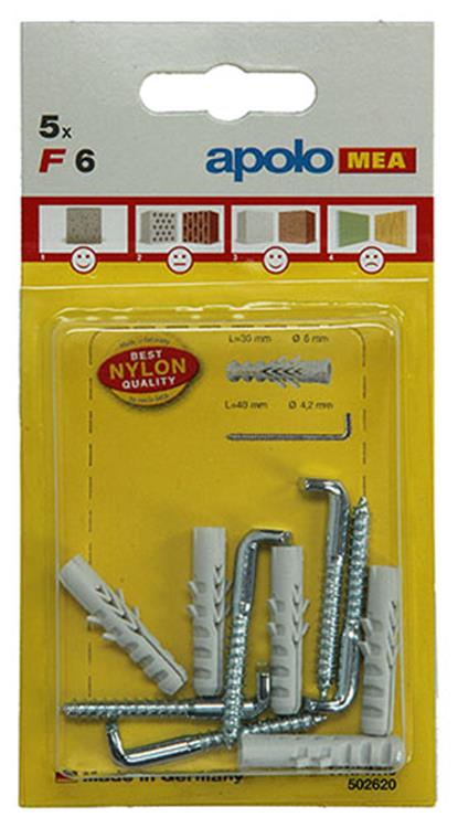 Afbeelding laden in galerijviewer, Celo 1015382 - 5 nylon pluggen f 6 mm + schroefduimen 502620 | 5 stuks

