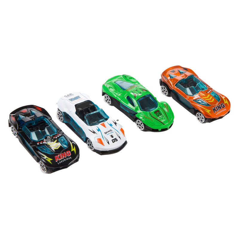 Afbeelding laden in galerijviewer, Toi-toys turbo racers opbergkoffer met 3 metalen auto's
