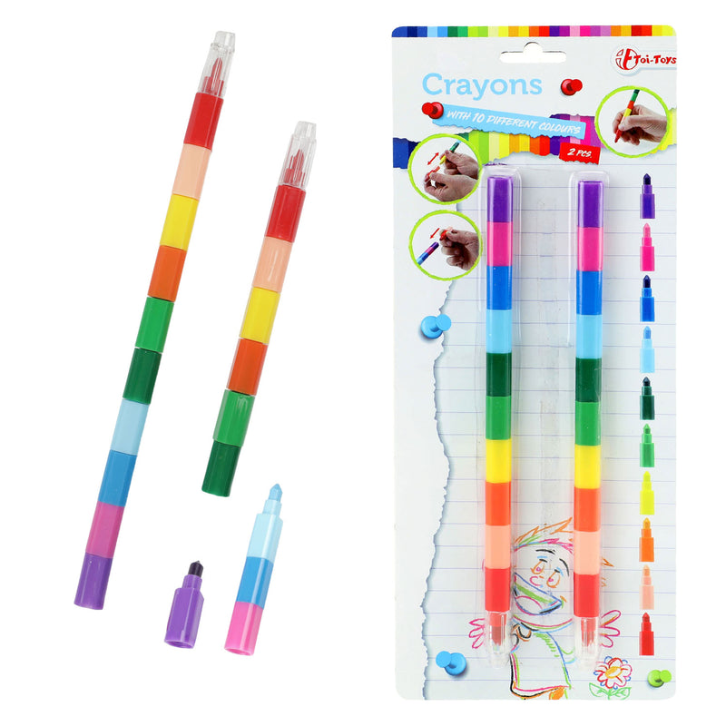 Afbeelding laden in galerijviewer, Toi-toys 10-in-1 waskrijt pen, 2st.
