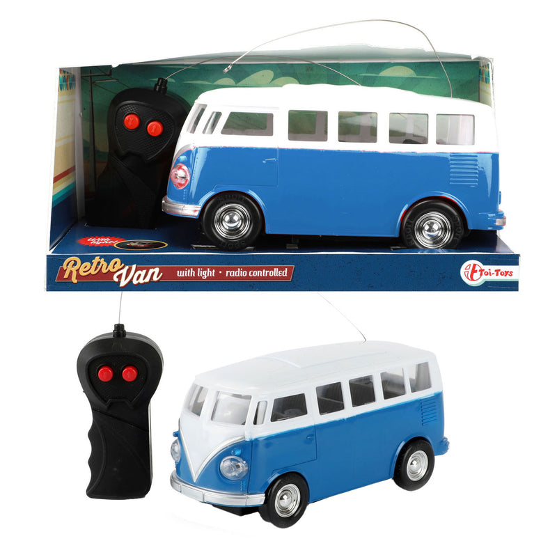 Afbeelding laden in galerijviewer, Toi-toys rc bestuurbare auto retro busje met licht
