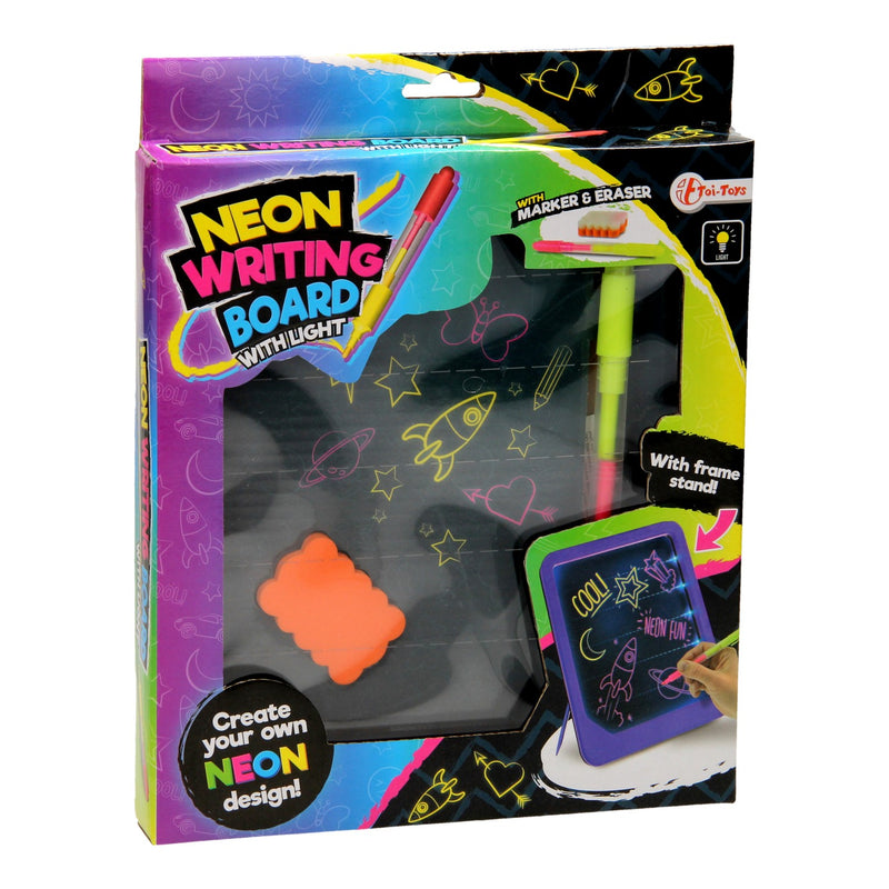 Afbeelding laden in galerijviewer, Toi-toys tekenbord neon glow met stift en spons

