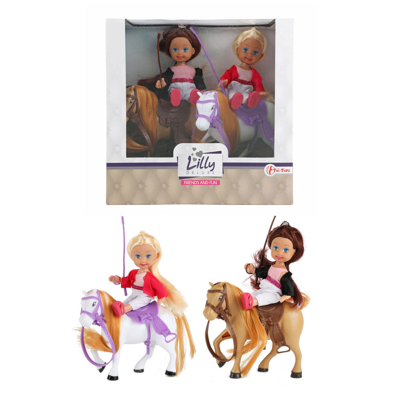 Afbeelding laden in galerijviewer, Lauren Lilly Tienerpoppen met Paarden, 12cm

