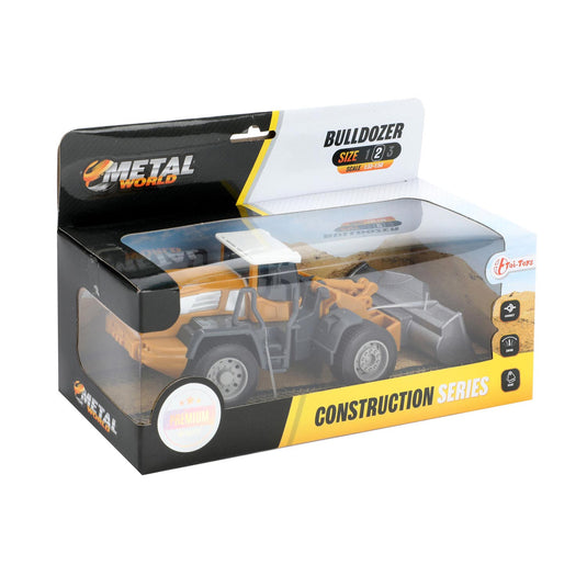 Toi-toys bulldozer metal junior 1:55 staal geel grijs