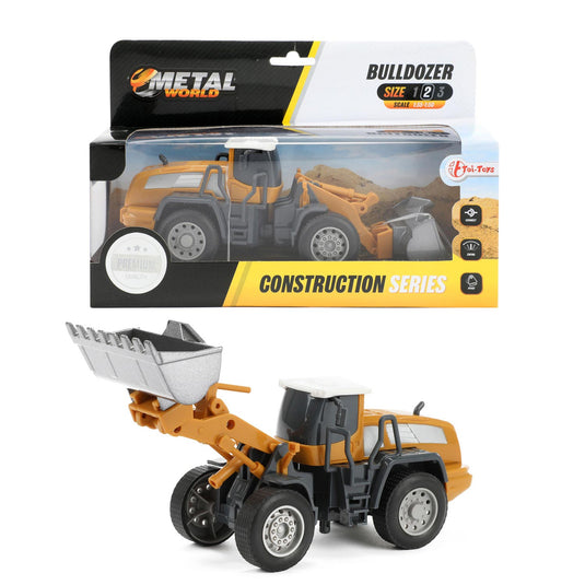Toi-toys bulldozer metal junior 1:55 staal geel grijs