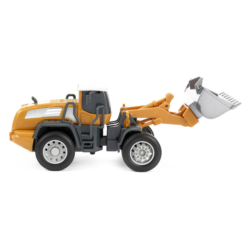 Afbeelding laden in galerijviewer, Toi-toys bulldozer metal junior 1:55 staal geel grijs
