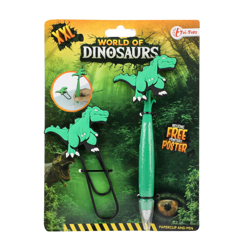 Afbeelding laden in galerijviewer, Toi-toys dinosaurus mega paperclip met pen
