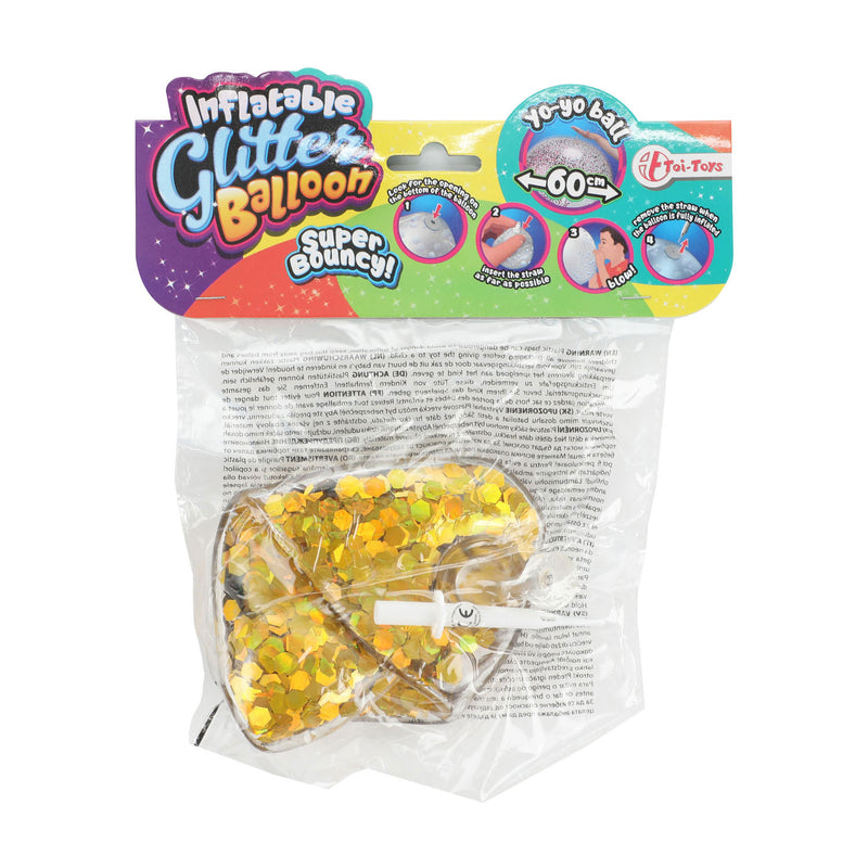 Afbeelding laden in galerijviewer, Toi-toys opblaasbare glitter ballon, 60cm
