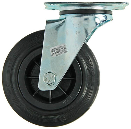 Mack by tente 1049128 - zwenkwiel bevestigingsplaat rubber met nylon velg 160mm | 4 stuks