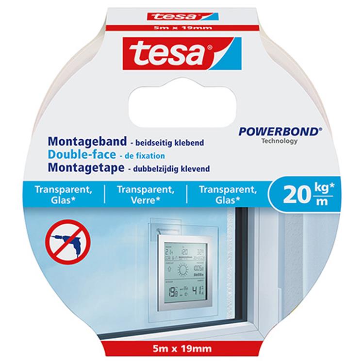 Afbeelding laden in galerijviewer, Tesa 1051180 - powerbond® montagetape transparant 5m:19mm | 5 stuks
