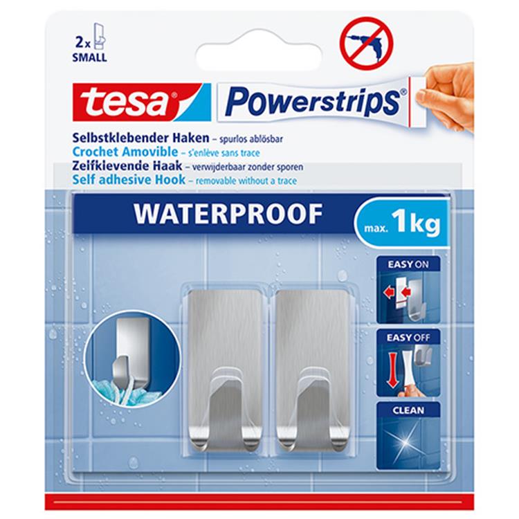 Afbeelding laden in galerijviewer, Tesa 1059022 - powerstrips waterproof haken rvs rechthoekig small | 8 stuks
