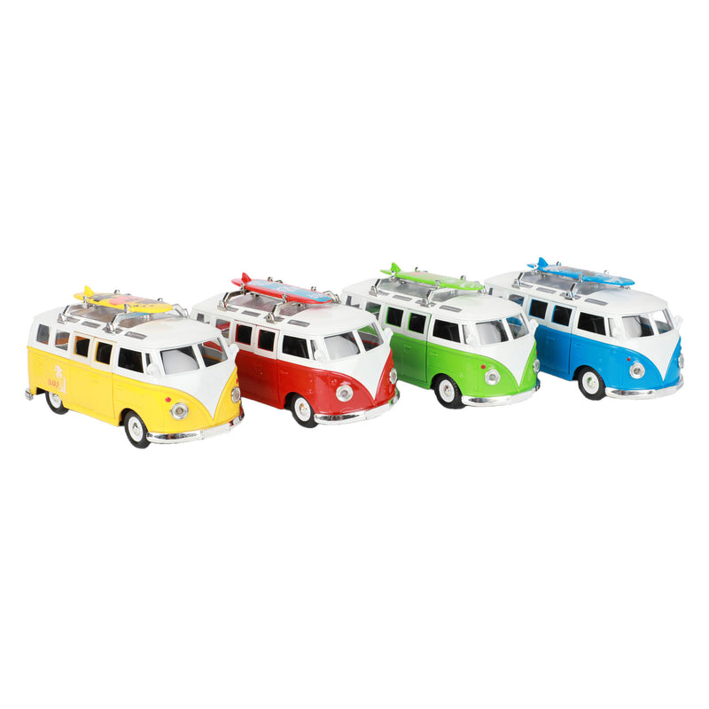 Afbeelding laden in galerijviewer, Toi-Toys Pull-back Retro Bus met Licht en Geluid
