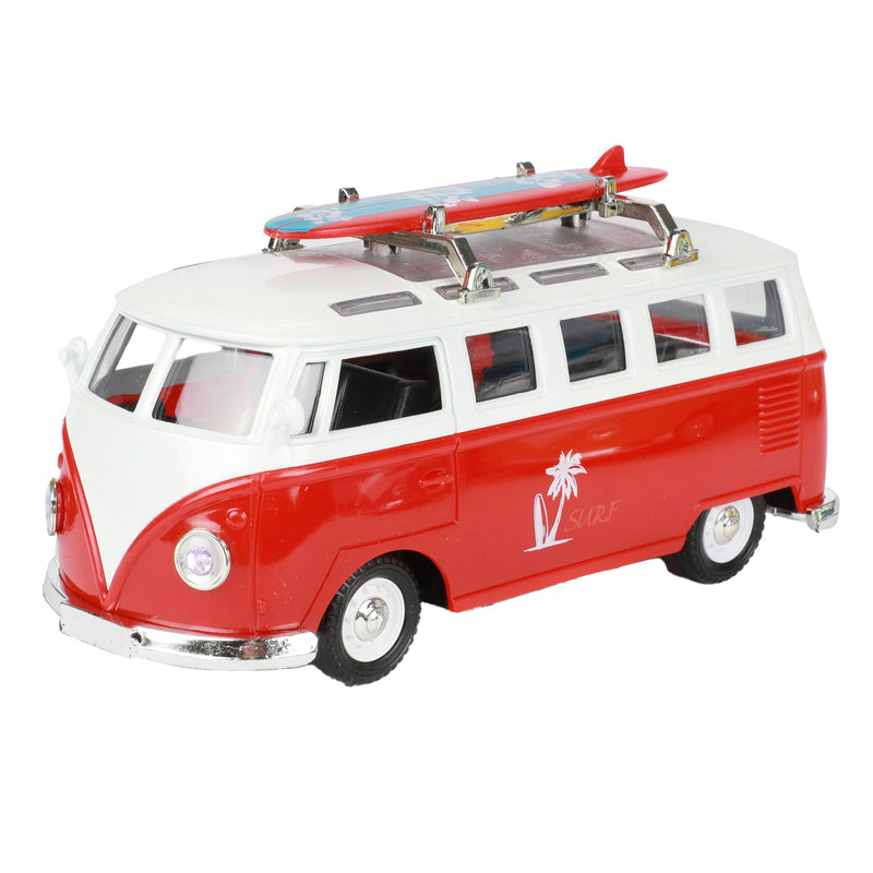 Afbeelding laden in galerijviewer, Toi-Toys Pull-back Retro Bus met Licht en Geluid
