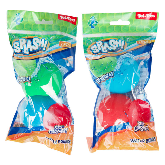 Toi-toys toi toys splash waterballon herbruikbaar en zelfsluitend pak a 2