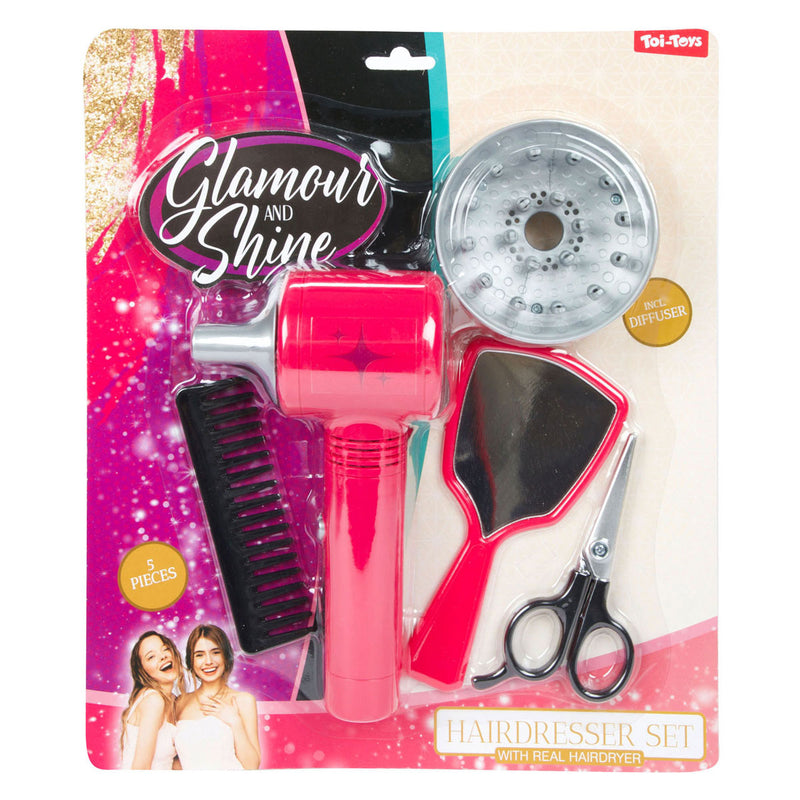 Afbeelding laden in galerijviewer, Toi-toys glamour shine kapperset met fohn diffuser
