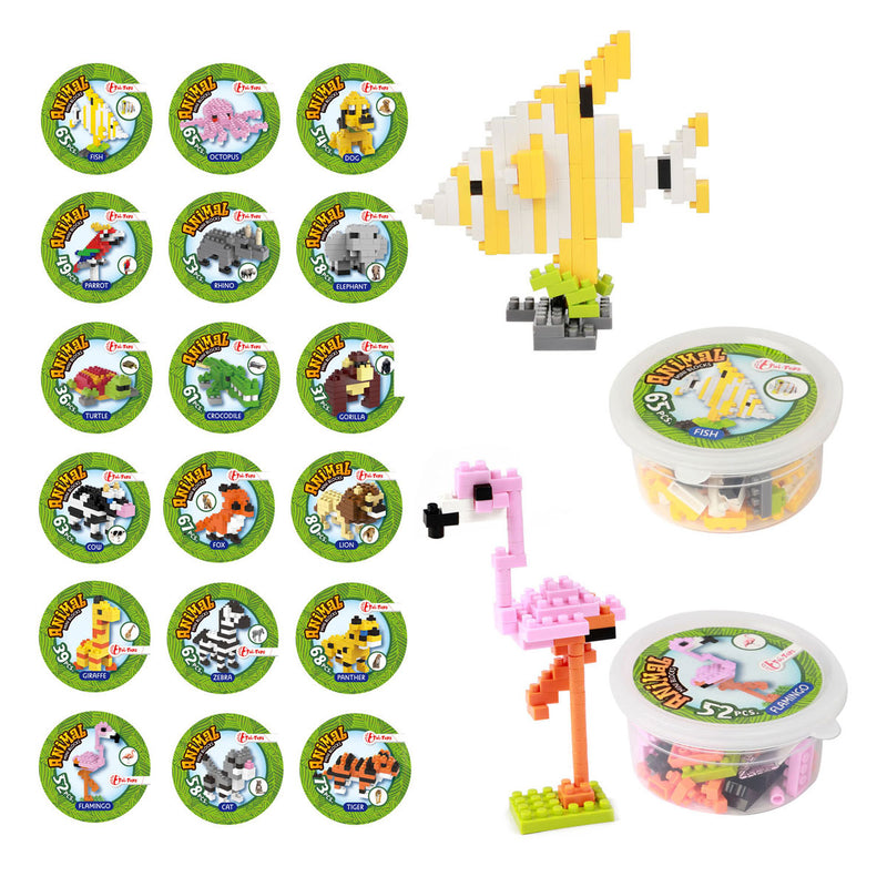 Afbeelding laden in galerijviewer, Toi-toys blocks bouwenstenen mini dier in potje
