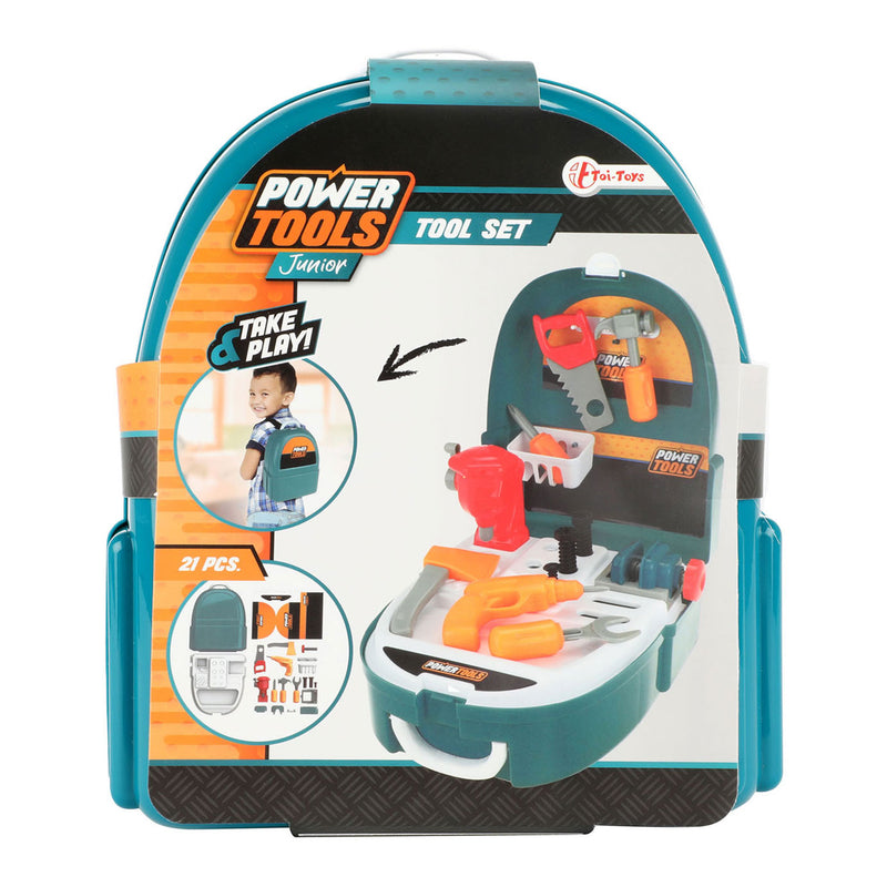 Afbeelding laden in galerijviewer, Toi-toys power tools gereedschapsset in rugzak
