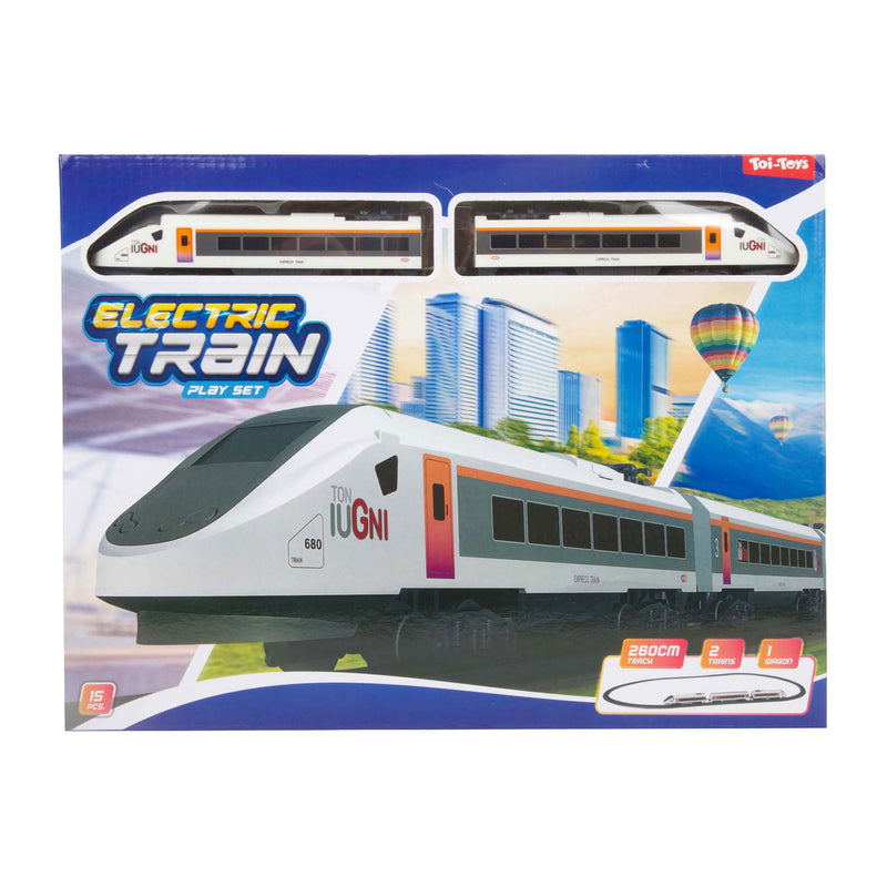 Afbeelding laden in galerijviewer, Toi-toys treinset elektrische high speed rails, 15dlg.

