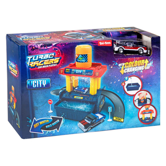 Turbo racers auto wasserette met kleurveranderende auto