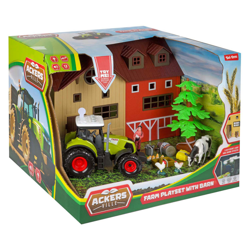 Afbeelding laden in galerijviewer, Toi-toys ackers ville boerderij met tractor licht en geluid speelset, 12dlg.

