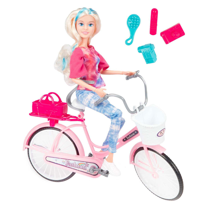 Afbeelding laden in galerijviewer, Toi-toys toi toys lauren tienerpop op fiets

