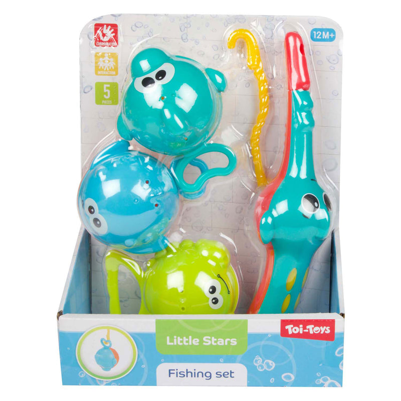 Afbeelding laden in galerijviewer, Toi-toys little stars badspeelgoed vishengel met 3 vissen, 4dlg.
