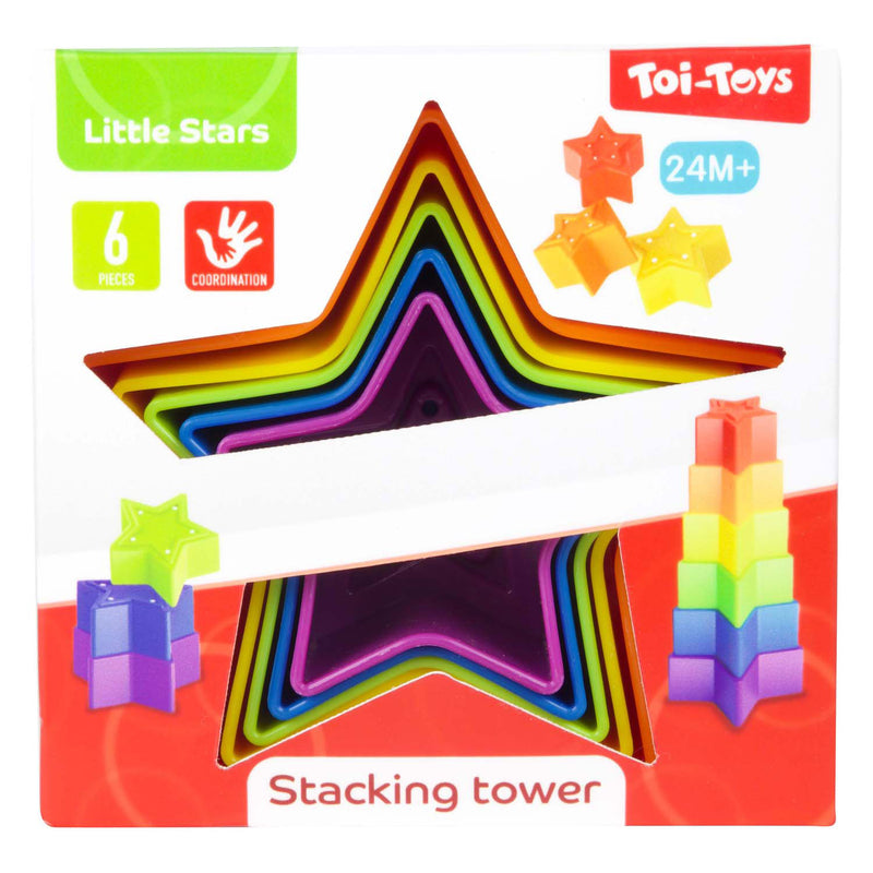 Afbeelding laden in galerijviewer, Toi-toys little stars stapeltoren ster 6-delig
