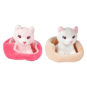 Toi-toys knuffel pluche kat in mand - 11cm