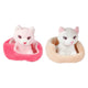Toi-toys knuffel pluche kat in mand - 11cm