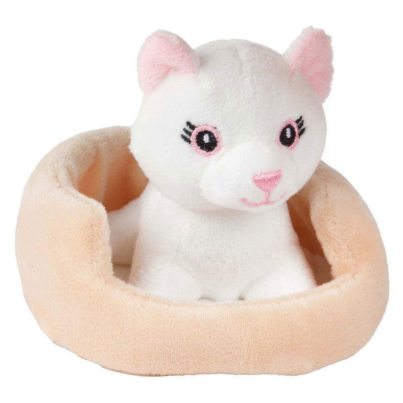 Afbeelding laden in galerijviewer, Toi-toys knuffel pluche kat in mand - 11cm
