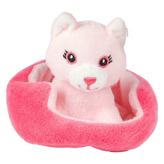 Toi-toys knuffel pluche kat in mand - 11cm