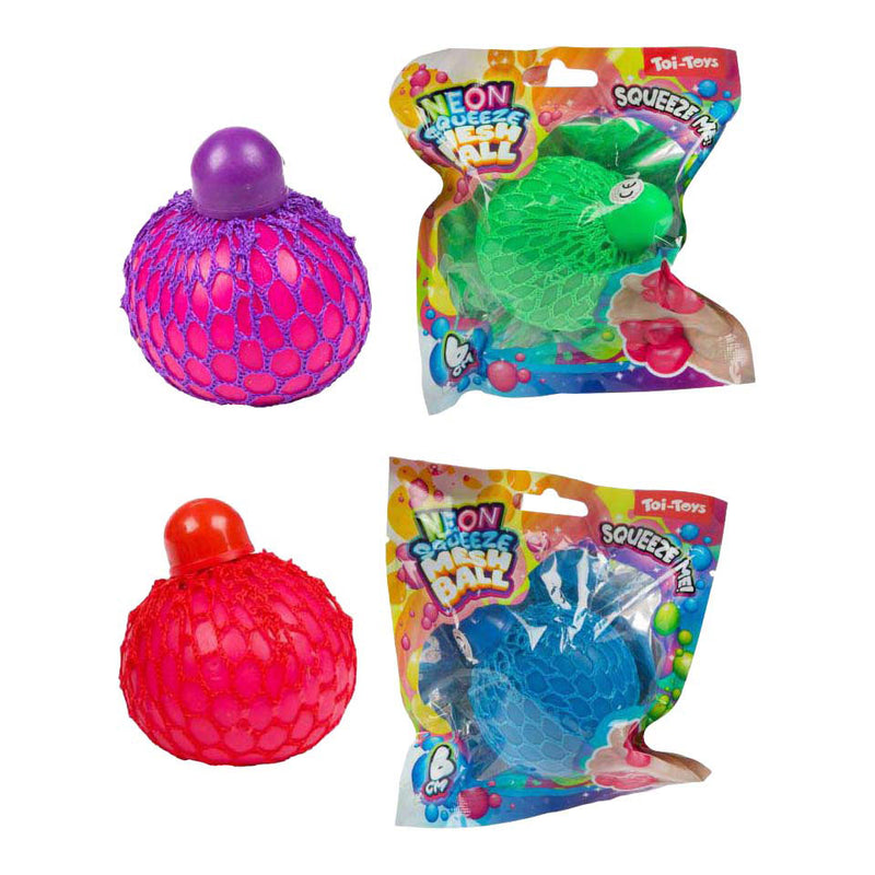 Afbeelding laden in galerijviewer, Toi-toys fun knijpbal neon mesh, 6 cm
