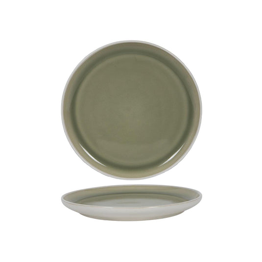 Ontbijtbord matwit groen ã˜21,4cm doos a 6 stuks