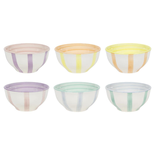 Schaaltje pastel stripes doos a 6 ø12cm