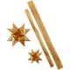 Sterstroken, l: 86+100 cm, b: 25+40 mm, d 11,5+18,5 cm, goud glitter, 16 stroken 1 doos