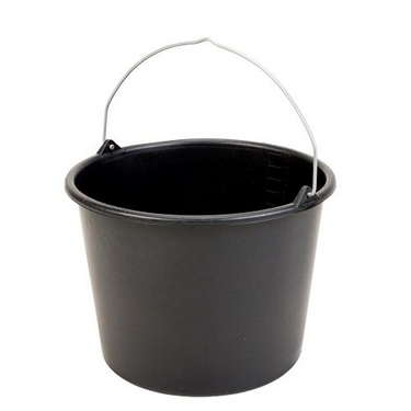 Gripline 1034739 - -d 12l emmer zwart met knopbeugel en literscala | 1 stuks