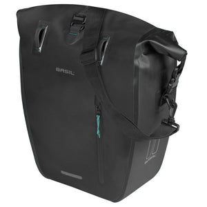 Basil enkele fietstas rivo l tarpaulin mik 25-31l 14 x 28 x 43 cm - zwart