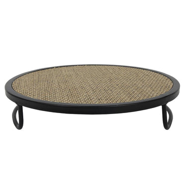 Cosydecor presentatie tray ã˜25x5cm metaal met geweven stof